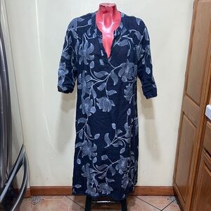 Floral Black and Gray Women's Dress